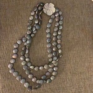 Genuine Pearl necklace with Mother of Pearl Clasp